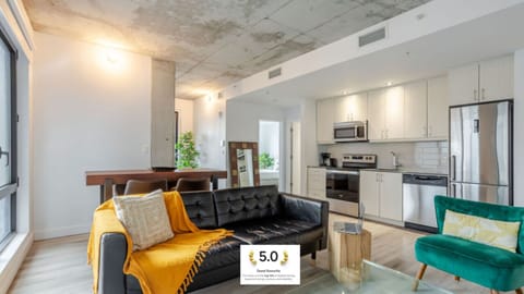 Living room and kitchen