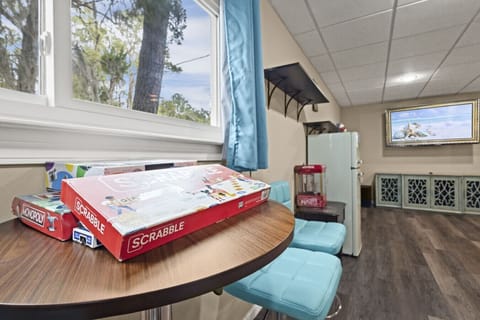 Games & Mini Fridge & Large 65` Smart TV