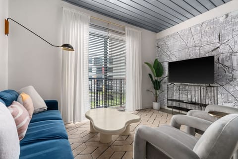 Make yourself at home in this comfortable living area with a smart TV.