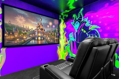 A neon dream theater for epic family movie nights 🌈