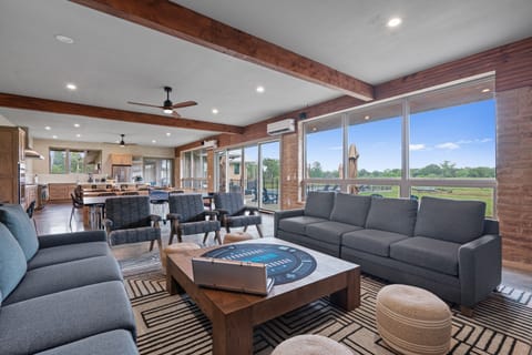 Lounge area in the Great Room with gorgeous lake views!