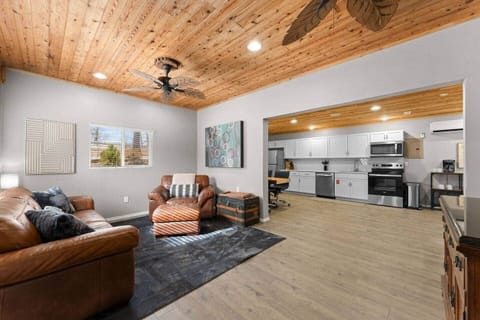 Spacious, open concept living room and kitchen.