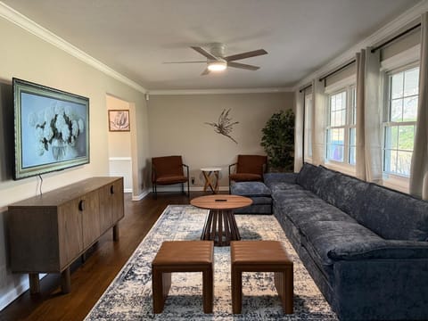 Cozy living room with comfy sofa—perfect for relaxing and unwinding.