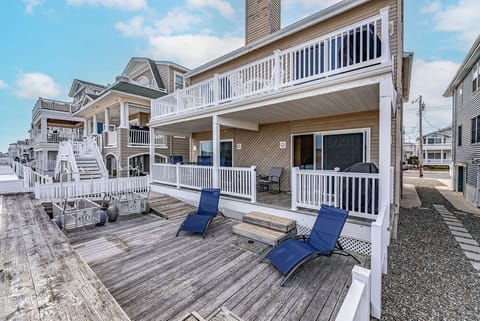 Outdoor furniture by the deck