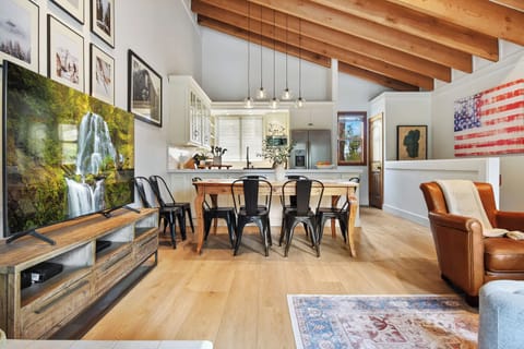 Open living space with dining area