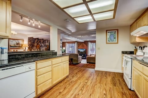 Full kitchen with drip coffee maker, toaster, kettle and more