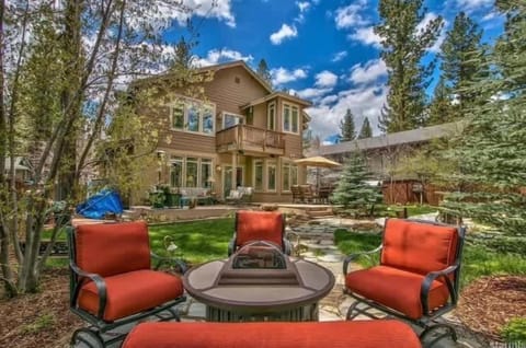 Back yard with plenty of seating