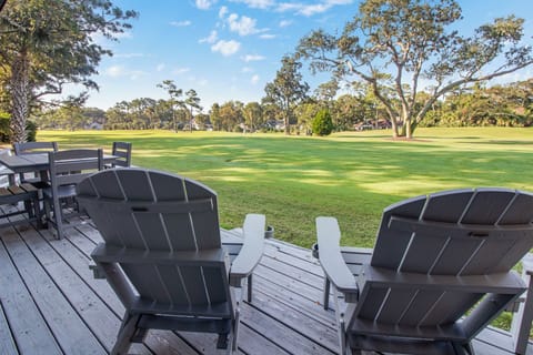Golf course view from back door and private deck. 