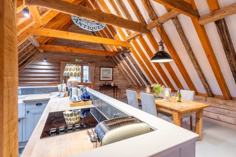 First floor: Open-plan kitchen and sitting room