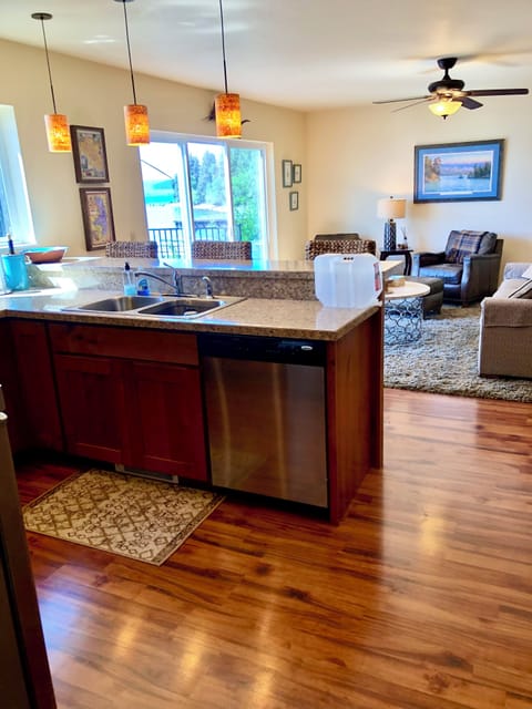 Open kitchen & living area