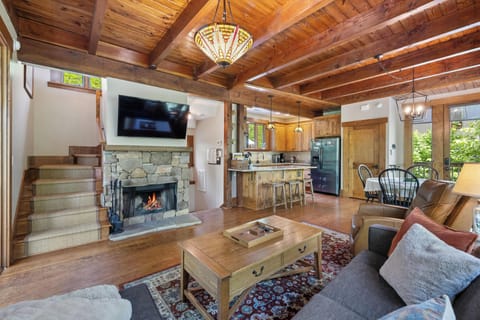 Main Level - Living w/ Wood-Burning Fireplace