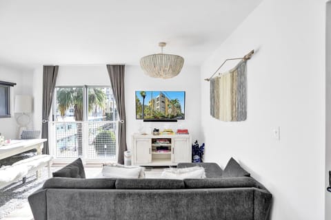 The living room includes a view of the ocean! TV equipped with premium cable