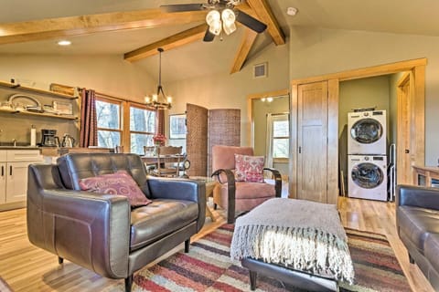 Comfortable seating for relaxing and reading.