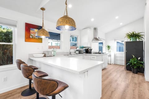 Peninsula seating in the open concept kitchen!