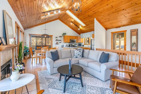 Relax with friends and family around the cozy fireplace