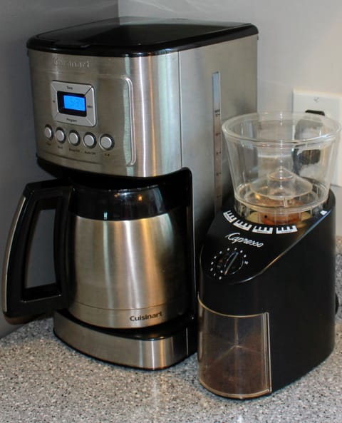 Duluth Coffee Company beans and a burr grinder for a perfect cup of Joe.