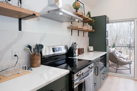 Cook up your favorites with modern appliances and all the essentials at your fingertips.