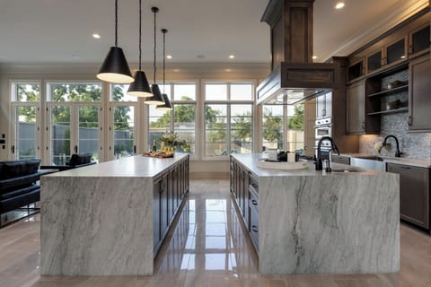 Dual Islands in the kitchen, offer the perfect space for entertaining