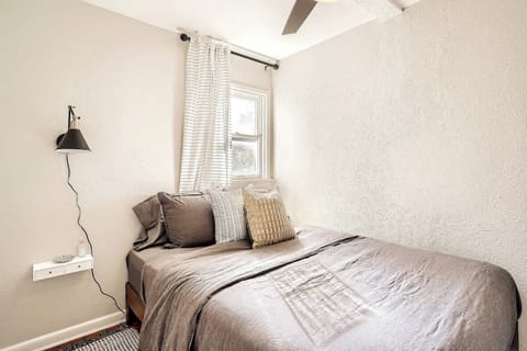Cozy bedroom and a queen sized bed is just where you deserve to be after a long day