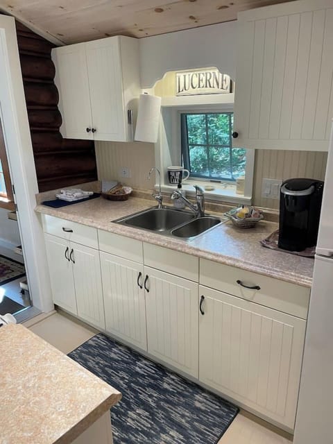 For Potable water for drinking and cooking use small faucet at sink. 