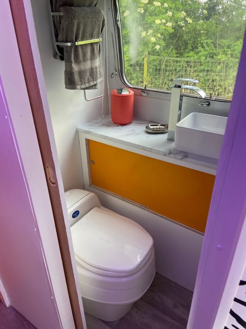 Composting toilet, sink and shower