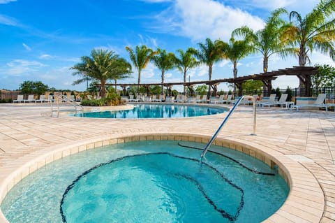 Take a dip in the pool or relax in the hot tub after a long day at the parks.