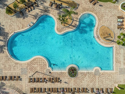 A stunning aerial view of the pool
