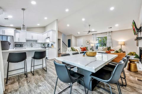 View of the kitchen, DR, and LR