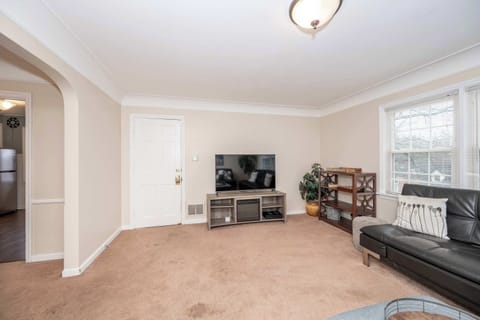 Stream your favorites on the smart TV in the sophisticated living room