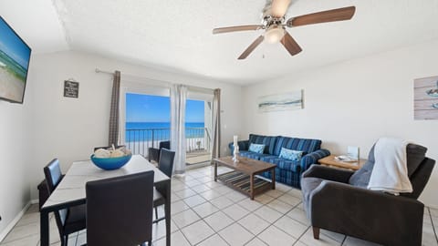 Living room with a beach view