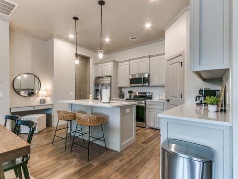 Fully equipped kitchen for preparing meals at home