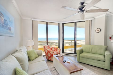 Living room view of the beach