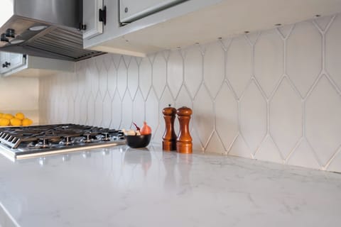 The kitchen is perfect for everything from quick breakfasts to gourmet meals.