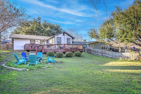 Back yard with firepit area
