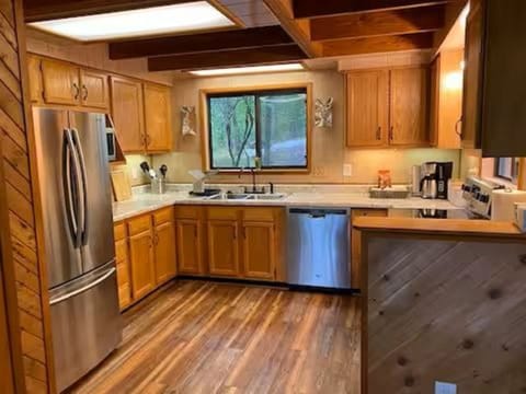 Full kitchen with most everything you need.