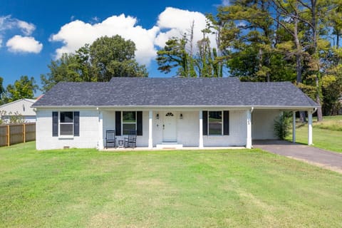 Front View of Home - Large Yard, Rocking Chairs on Front Porch