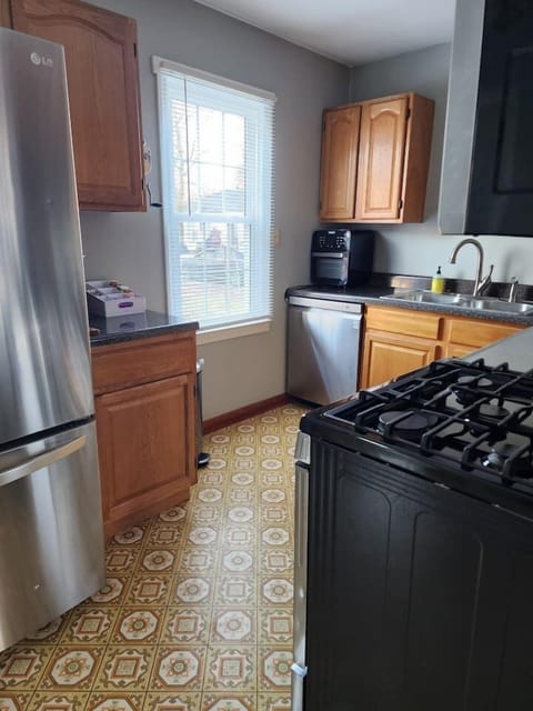 Fully equipped kitchen for extended stays.