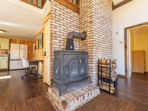 Enjoy sitting by the wood stove (since upgraded to a new efficient model)