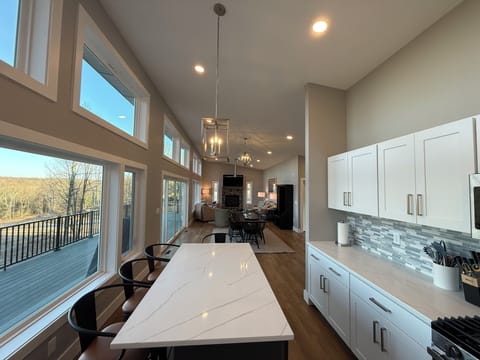 Beautiful spacious kitchen and dining room and living room