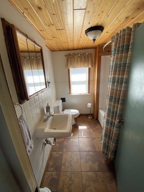Bathroom with shower.
