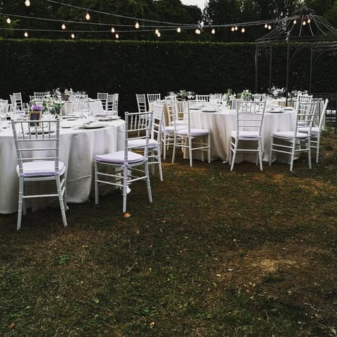 Outdoor banquet area