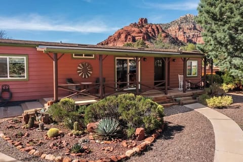 
Welcome to your charming Sedona retreat, nestled amidst beautiful desert landscaping.