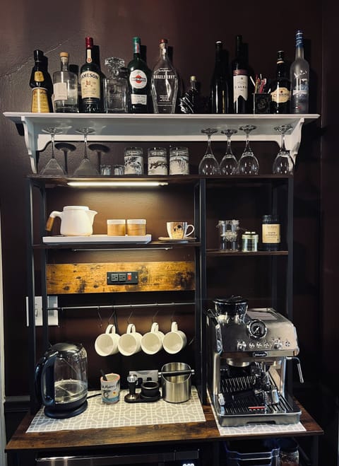 A nice espresso machine and locally roasted coffee beans will be provided.