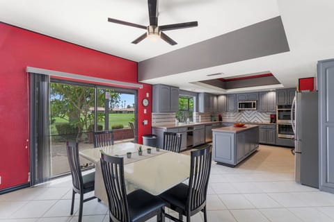 Large kitchen with attached dining area