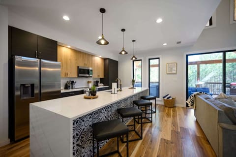 Counter seating at the full kitchen