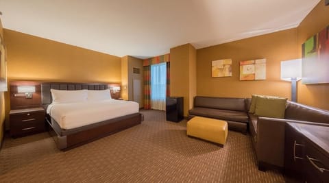 Lounge comfortably in an oversized suite with plush seating.
