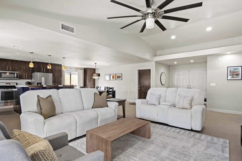 Curl up in the inviting living room & stream your favorites on the smart TV