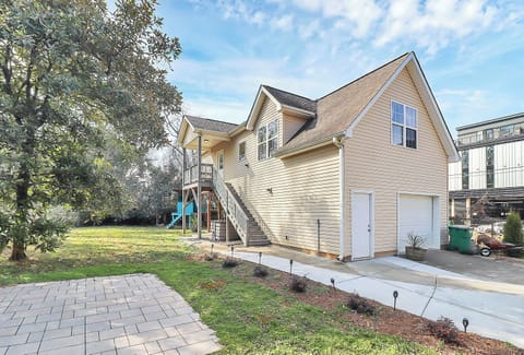 Apartment is located above the garage