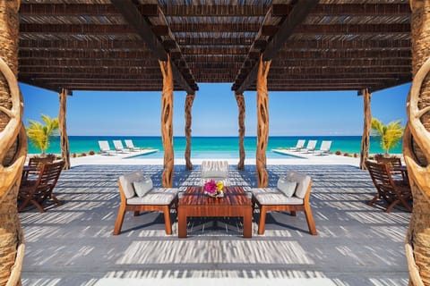 View out to beach from property.