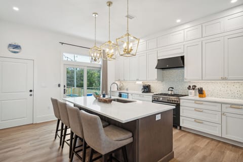 Pull up a stool at the kitchen counter for a quick bite, morning coffee, or good conversation.